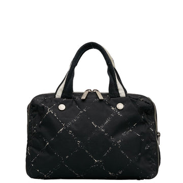 Chanel Travel Line Boston Travel Bag Black Nylon  Chanel