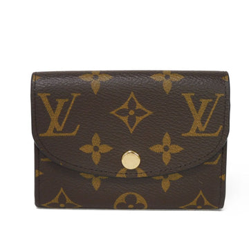 LOUIS VUITTON Bifold Wallet M62361 Monogram canvas x grain leather (embossed) Rose valerine Monogram Portomone Rosary Women Used