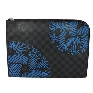 LOUIS VUITTON Clutch bag N41685 Damier Graphite Canvas (Rope Print) blue Damier Grafitto Christopher Nemes Pochette Jules GM mens Used