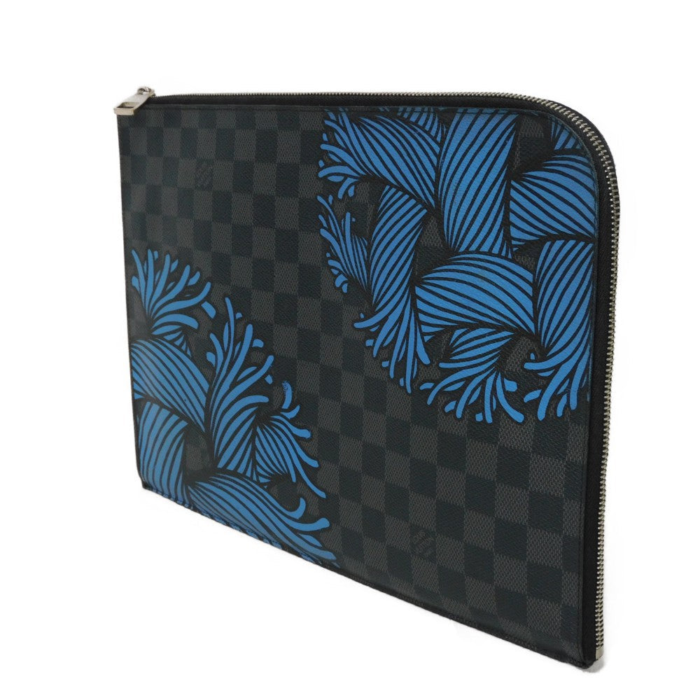 LOUIS VUITTON Clutch bag N41685 Damier Graphite Canvas (Rope Print) blue Damier Grafitto Christopher Nemes Pochette Jules GM mens Used