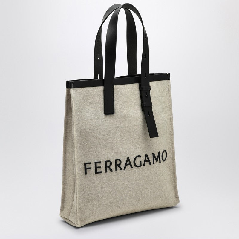 Ferragamo Canvas Tote Bag With Logo Men