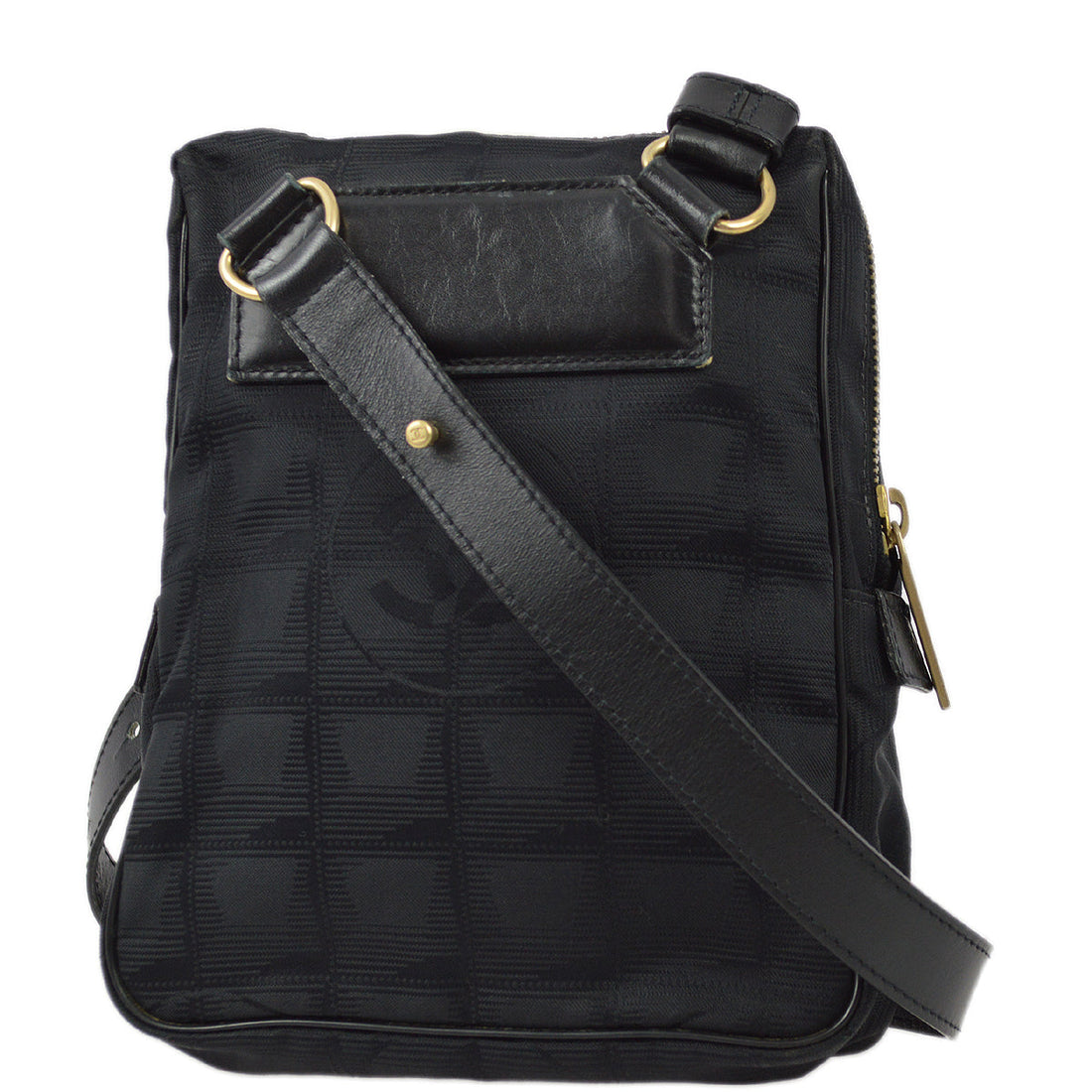 Chanel 2001-2003 Black Jacquard New Travel Line Shoulder Bag