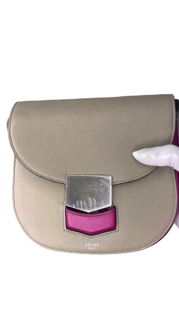 Celine - Trotteur Handbag - Leather Grey Plain TT-0001