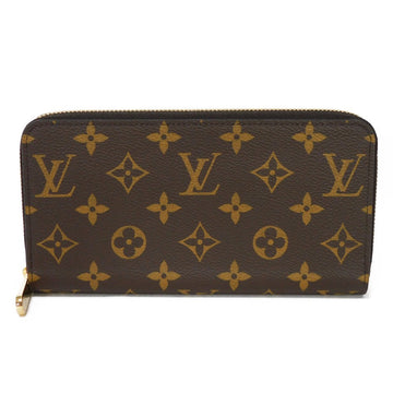 LOUIS VUITTON Long Wallet Purse M42616 Monogram canvas x grain leather (embossed) Marron Monogram Zippy wallet Women(Unisex) Used