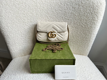 Gucci GG White Marmont Super Mini Shoulder Bag (RRP £985)