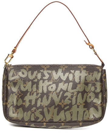 Louis Vuitton Limited Edition Brown & Army Green Monogram Graffiti Canvas