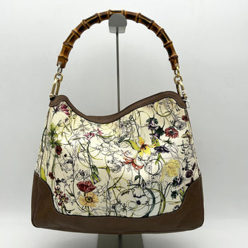 Gucci Large Diana Flora Bamboo Bag - Neutrals Shoulder Bags, Handbags LA21471