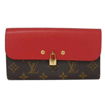 LOUIS VUITTON Long Wallet Purse M61836 Monogram canvas x Calfskin leather (embossed) Brown Monogram Portefeuille Venus Women Used