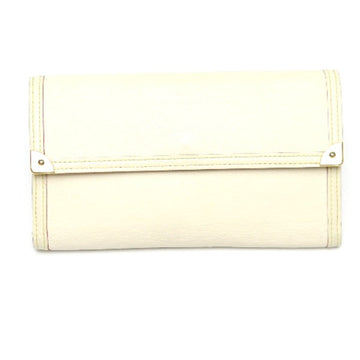 LOUIS VUITTON Long Wallet Purse M91839 Goat leather white Trifold purse Suhari Porto Tresol International Bron Women Used