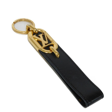 LOUIS VUITTON key ring M00826 Calf leather Noir Monogram Portocle Dragonne LV Link mens Used