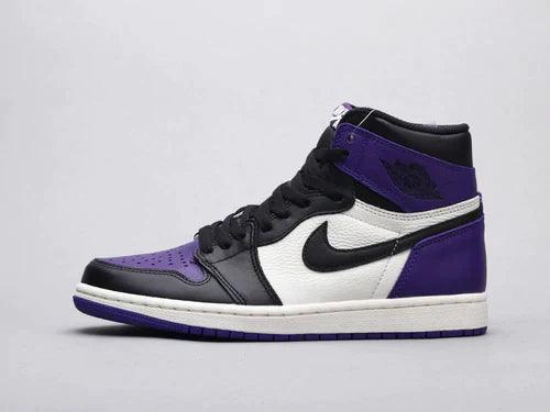 Custom Jordan 1 High Q AJ1 Purple Toe UNISEX ( Customs And Box ), Jordan 1 Sneakers FREE SHIPPING WITH FEDEX
