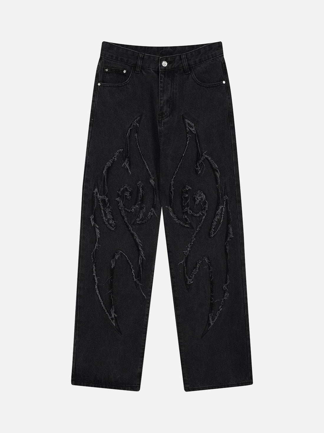 Sneakerland American Embroidered Straight-leg Jeans
