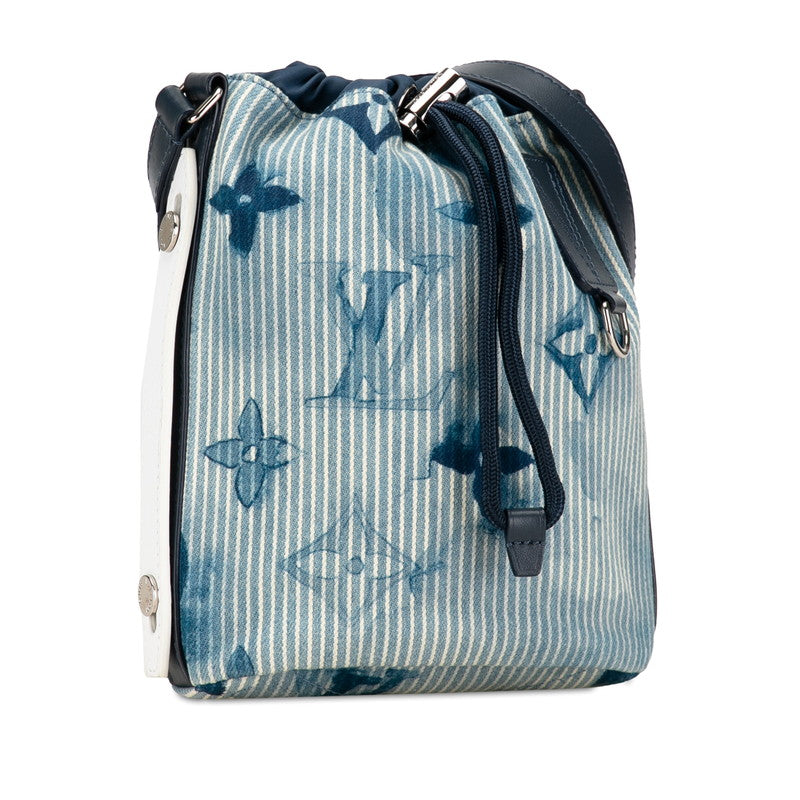 Louis Vuitton Monogram Water  Sac Maran Messenger Bag Shoulder Bag M57830 Blue Navy Cotton Linen  LOUIS VUITTON