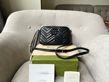 Gucci GG Black on Black Marmont Small Shoulder Bag (RRP £1340)