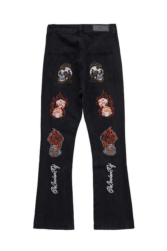 Makersluxe High Street Embroidery Retro Jeans - 1574