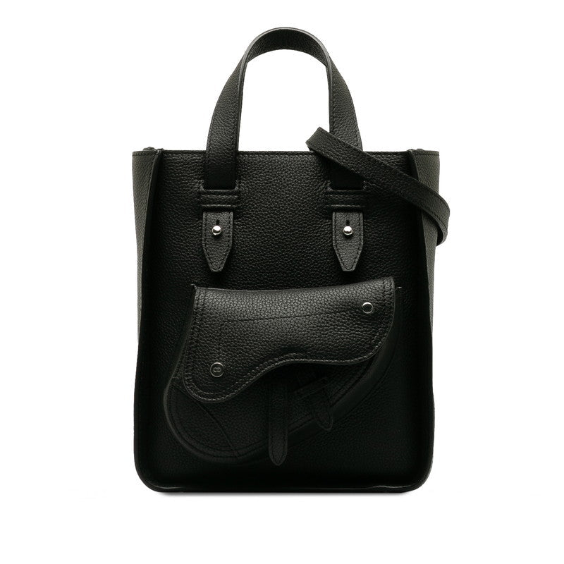 Dior Saddle Mini Tote Bag Shoulder Bag 2WAY Black  Leather  Dior