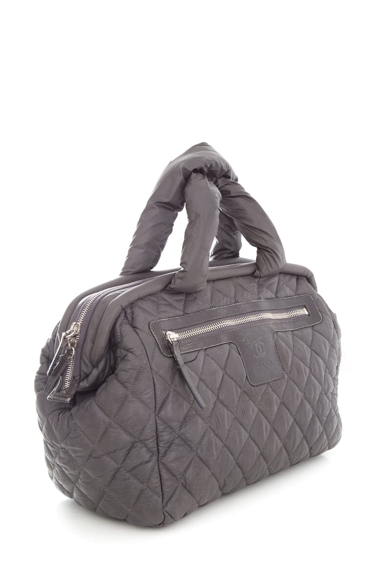 Chanel 2009 Winter Collection Grey Coco Cocoon Bowler Handbag