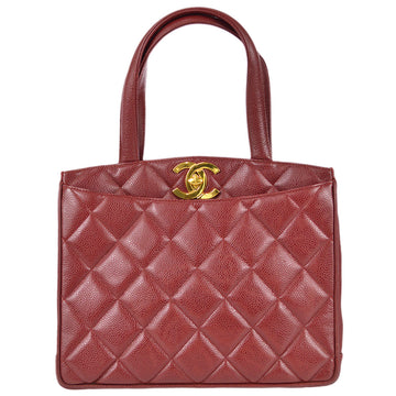Chanel 1994-1996 Red Caviar Tote Handbag