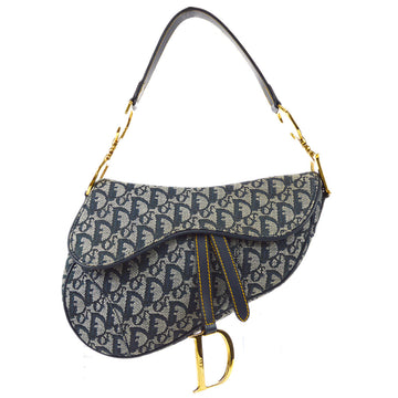 Christian Dior 2001 Trotter Saddle Bag Medium Navy