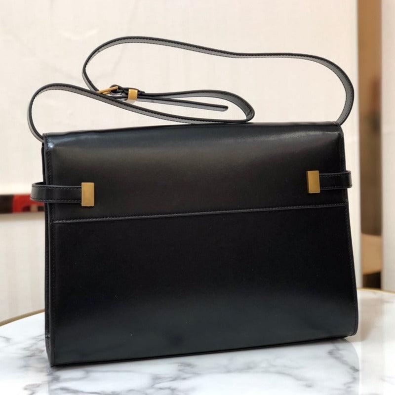 Makersluxe - MANHATTAN SHOULDER BAG IN BOX BLACK