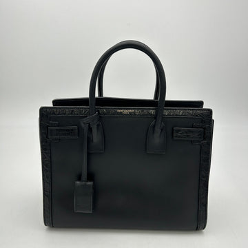 SAINT LAURENT Calfskin Crocodile Embossed Small Sac de Jour ITNJACI1KY6G