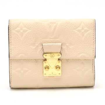 Louis Vuitton Monogram Emplant Portfolio Metis Compact Three Folded Wallet Three Folded Cream Beige M81071