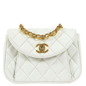 Chanel 1991-1994 * White Lambskin Bijou Chain Shoulder Bag