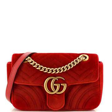 GG Marmont Flap Bag Matelasse Velvet Mini