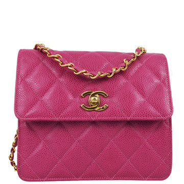 Chanel * 1991-1994 Pink Caviar Mini Straight Flap Bag