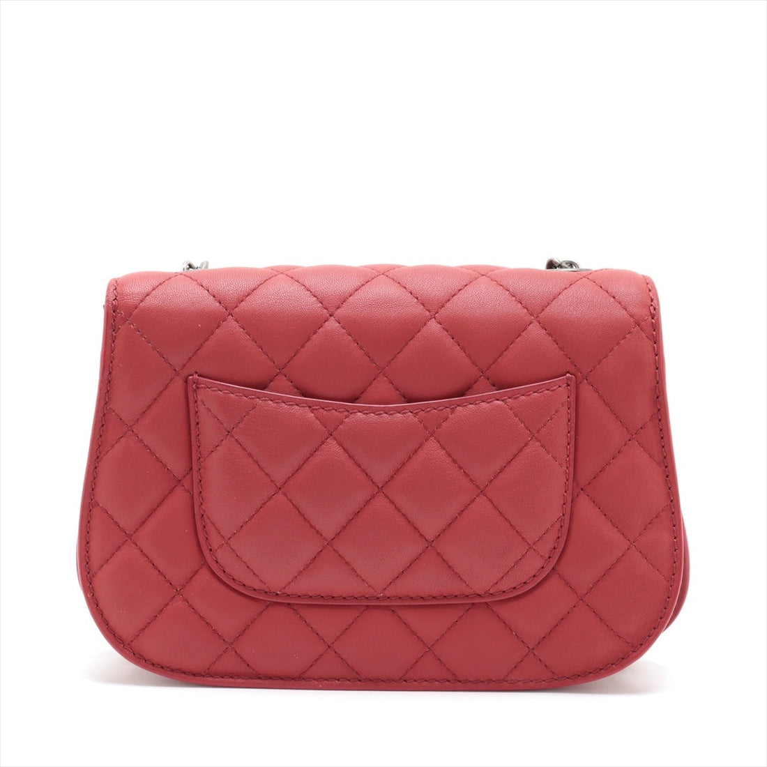 Chanel Matrasse Leather Chain Shoulder Bag Red Silver G  23rd