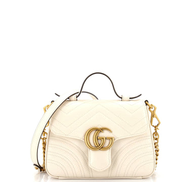 GG Marmont Top Handle Flap Bag Matelasse Leather Mini