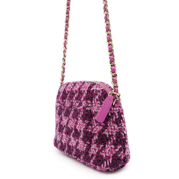CHANEL ChainClutch Bag Purple Tweed
