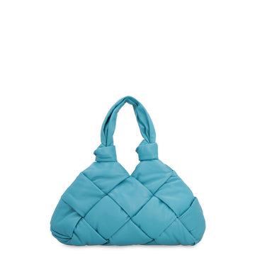 PADDED LOCK LEATHER SHOULDER BAG