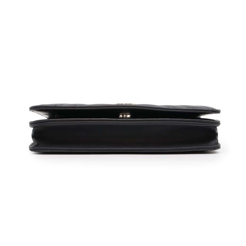 CHANEL V Stitch Chain wallet BlackA84444 Calf Leather