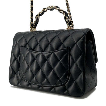 CHANEL Top handle Matelasse 2way Chain Shoulder BlackAS2431 Lambskin
