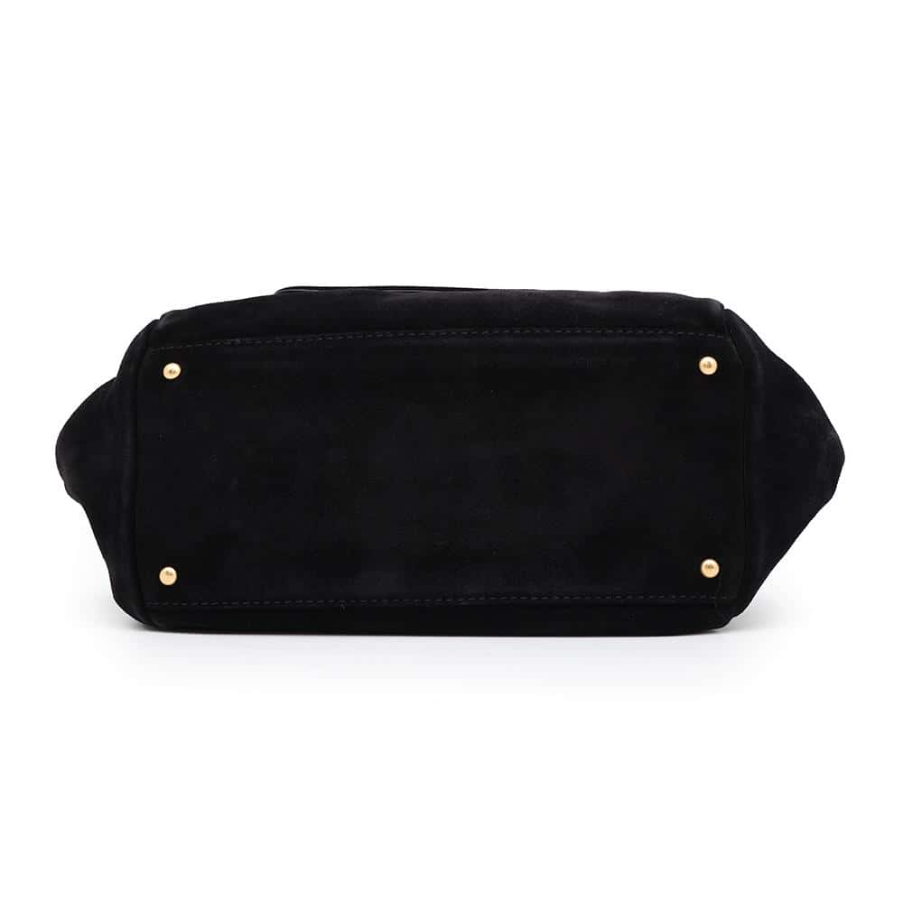 CHANEL CC Logo ChainShoulder Black Velour