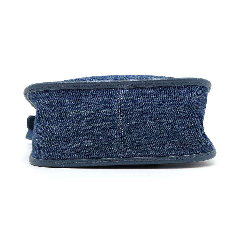 CHANEL Matelasse CC Logo Hobo Bag Blue Denim