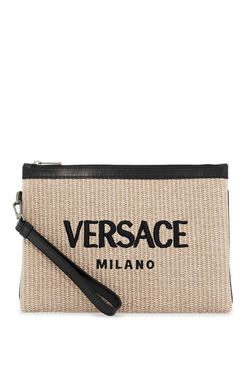 Versace Raffia Pouch For Men