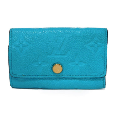 LOUIS VUITTON Key case Key holder  M81566 Implant leather (monogram embossed) Turquoise Monogram Unplant Multicles 6 Women Used