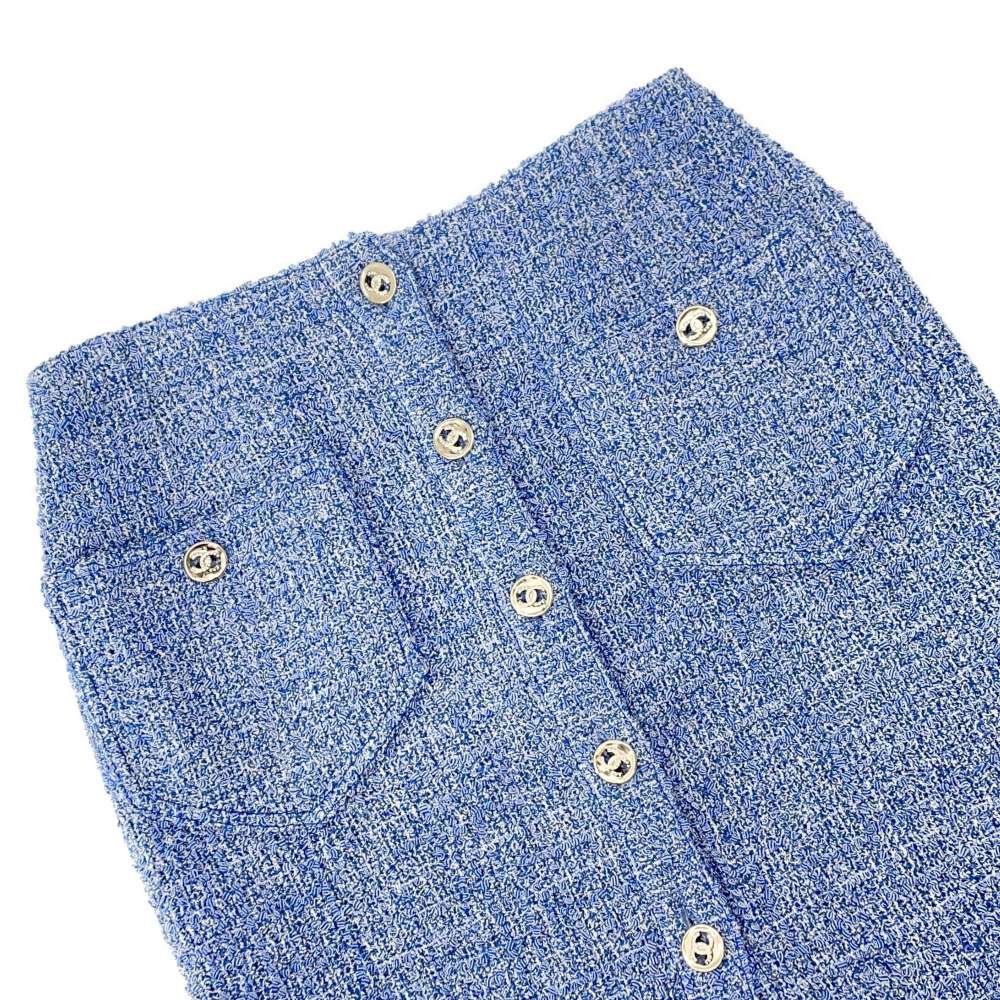 CHANEL Setup Skirt Size 36 BlueP76683 Polyester52% Cotton35% Polyamide7% Acryl6%