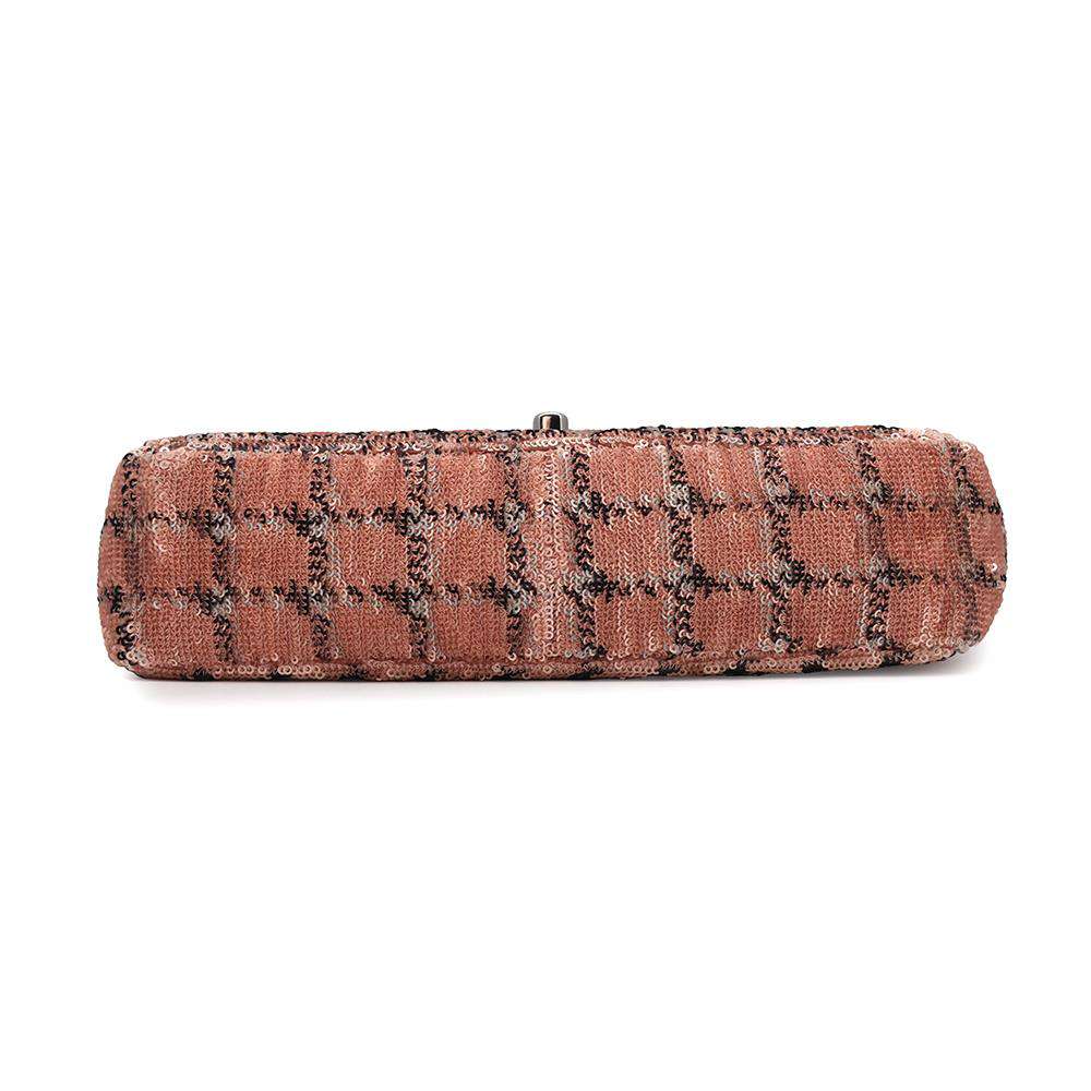 CHANEL CC Flap ChainShoulder Bag Pink Sequins Leather