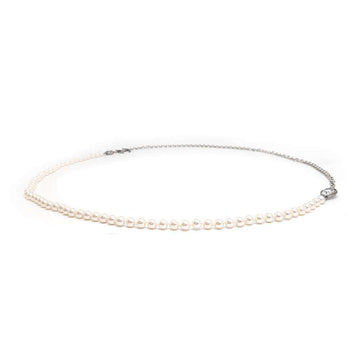 CHANEL Faux Pearl Teardrop Long Necklace Antique SilverABD851 Metal