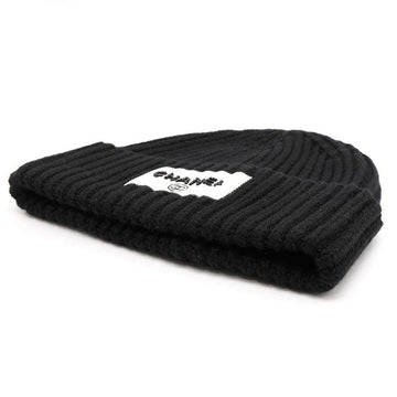 CHANEL Sequins logo knit cap BlackAA9553 Cashmere100%