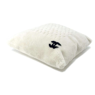 CHANEL Cushion White/Black Cashmere Cotton