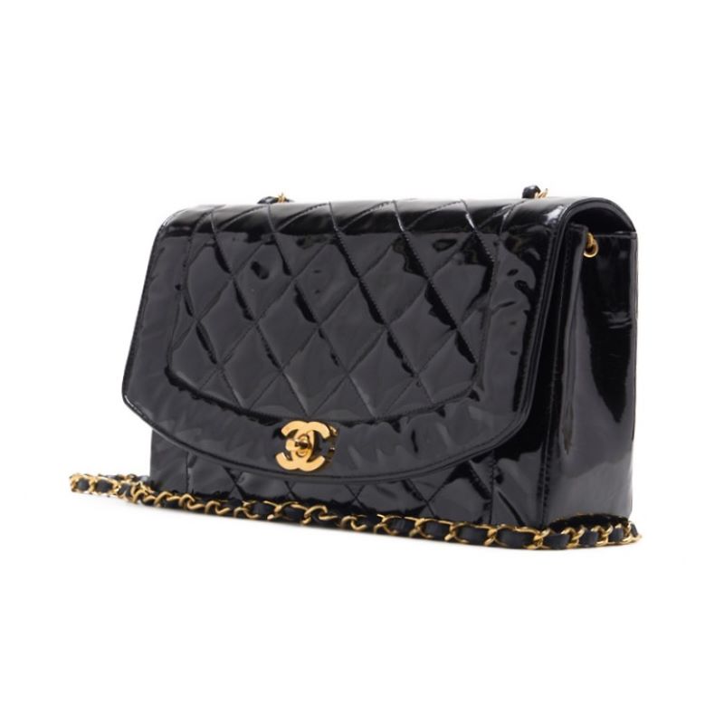 Chanel Matrasse Dianaflap Chain Shoulder Emalje Black  Shoulder Bag Mini Shoulder Bag  Bag Hybrid ? Ship?  Yaboo Online