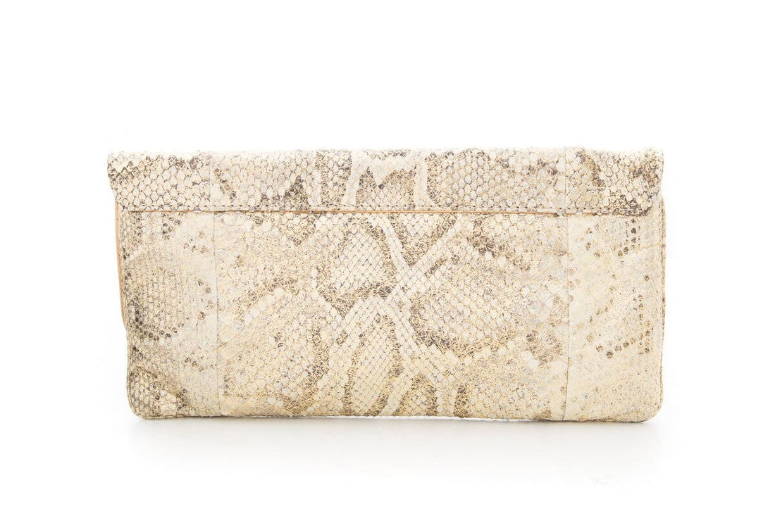 Badgley Mischka Shimmer Snakeskin Clutch