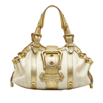 Louis Vuitton Trianon Teda GM Handbag M92391 Gold Ivory Canvas Leather Ladies Louis Vuitton