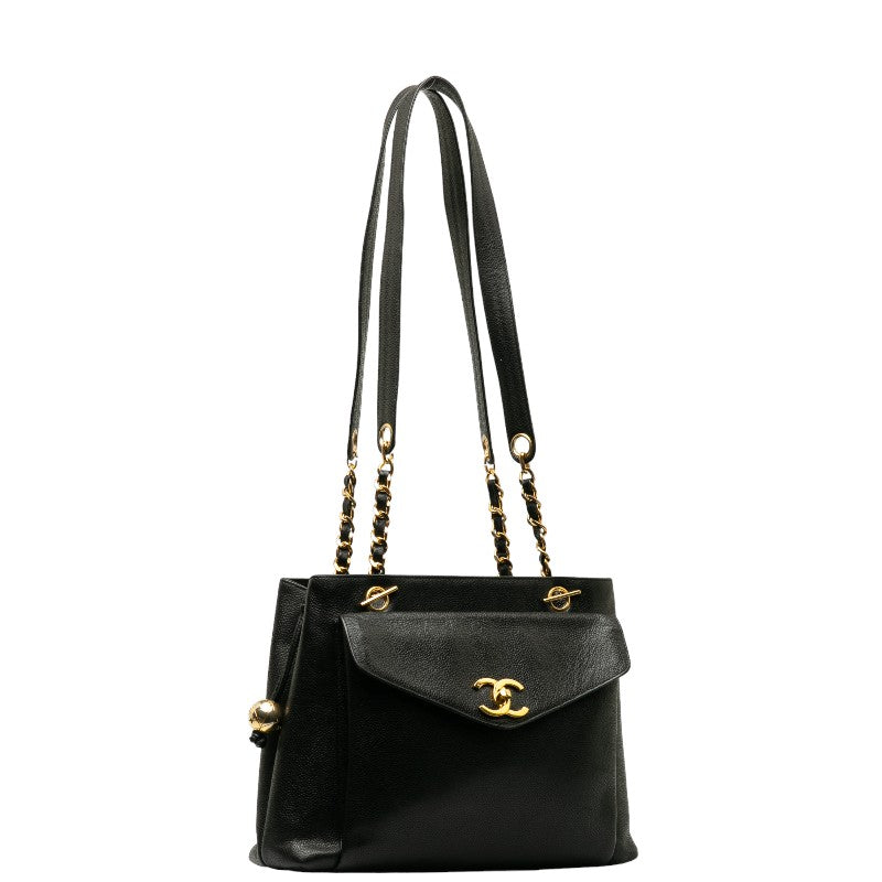 Chanel Vintage Shoulder Bag in Caviar Leather Black