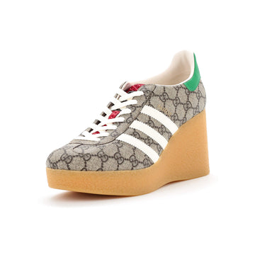 x Adidas Women's Gazelle Wedge Sneakers GG Coated Canvas with Rubber