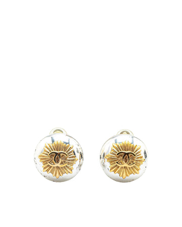 Gold Plated Silver Round Clip-On Earrings